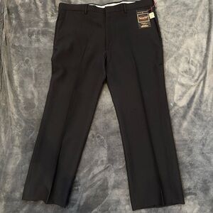 Botany 500 Pants Mens 42x32 BlackDress Trousers Pleated Front Vintage With Tags